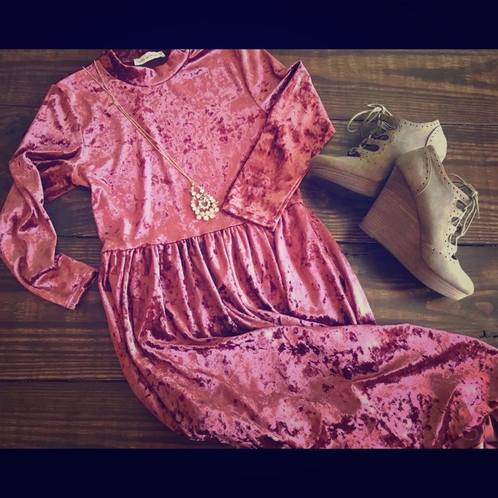 NWT ashley LeMieux 3/4 sleeve velvet midi dress